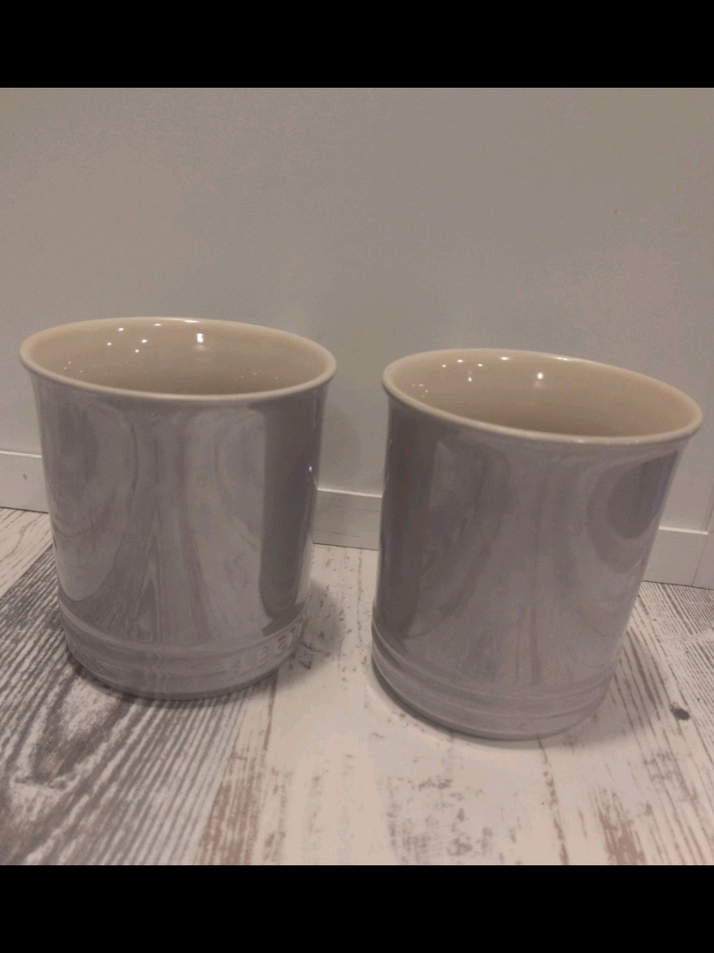 2 Le Creuset 14 Ounce Pearlized Light Bluebell Purple Vancouver Mugs - Picture 4 of 6